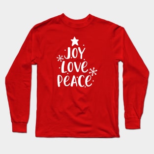 Joy Love Peace Christmas Tree Long Sleeve T-Shirt